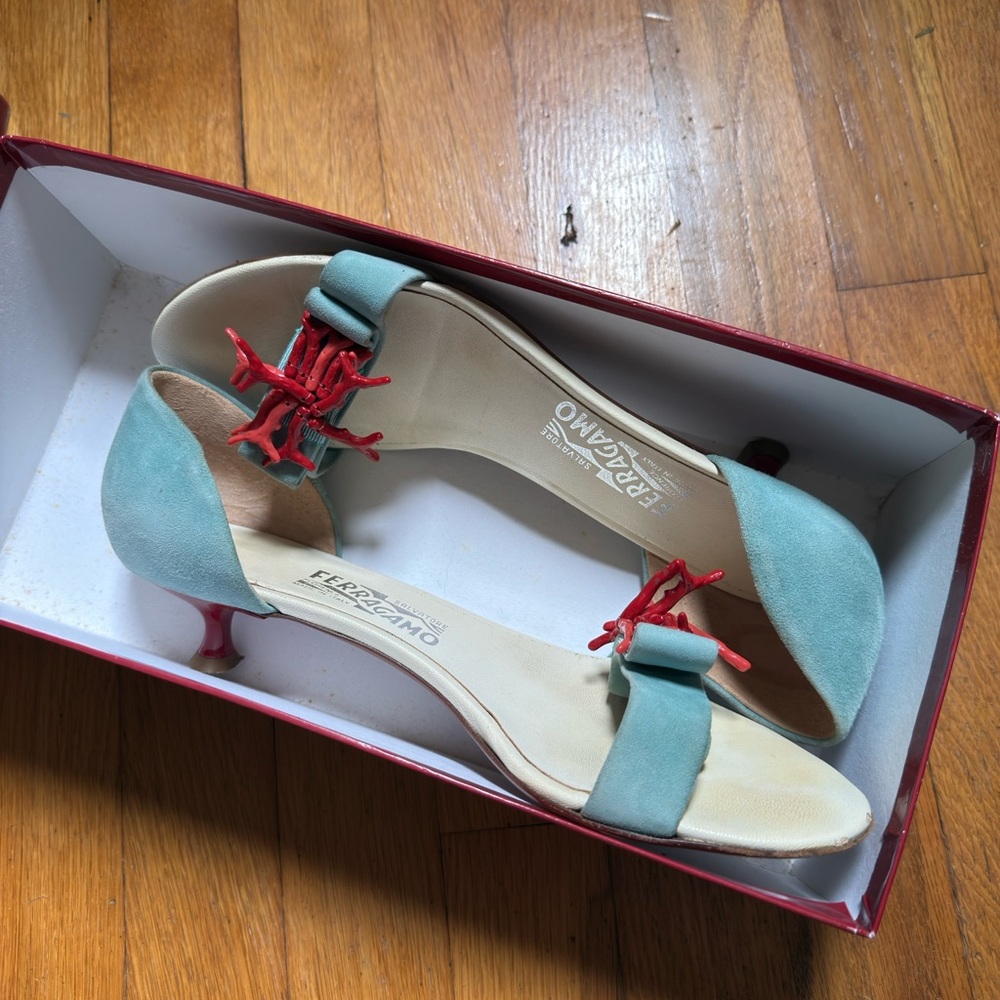 Salvatore Ferragamo Women's Coral Kitten Heels